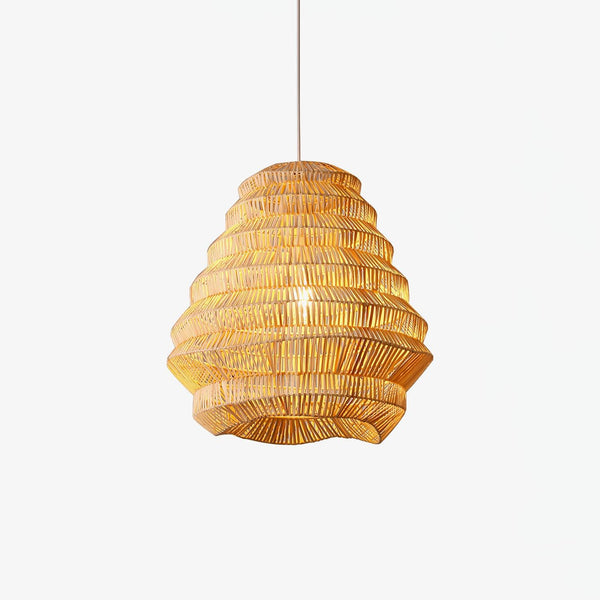 Retro Swirl Bamboo Pendant Light