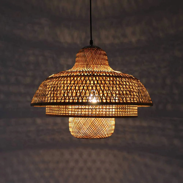 Modern Multi-layered Rattan Pendant Light