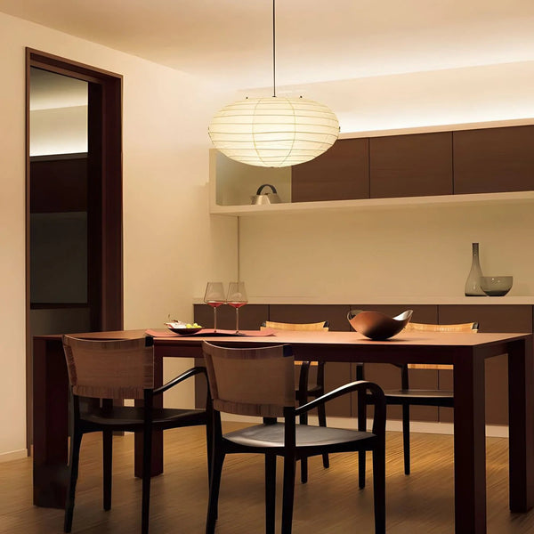 Wabi-Sabi Round Silk Pendant Light