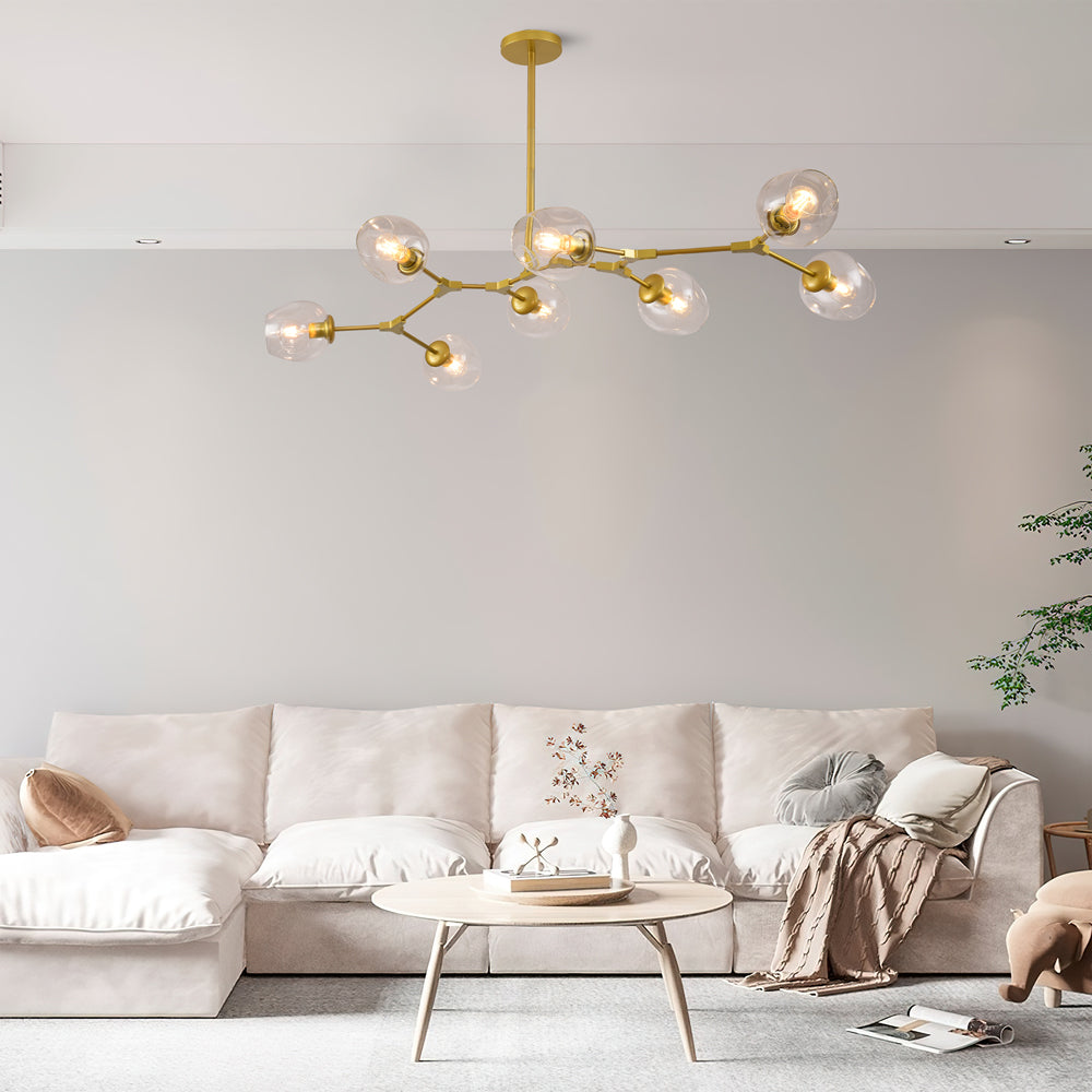 Polak Branching Glass Pendant Light | Modern Mid-Century Chandelier
