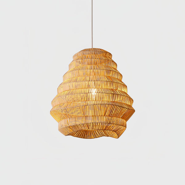 Retro Swirl Bamboo Pendant Light