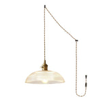 Ribbed Spiral Pendant Swag Light
