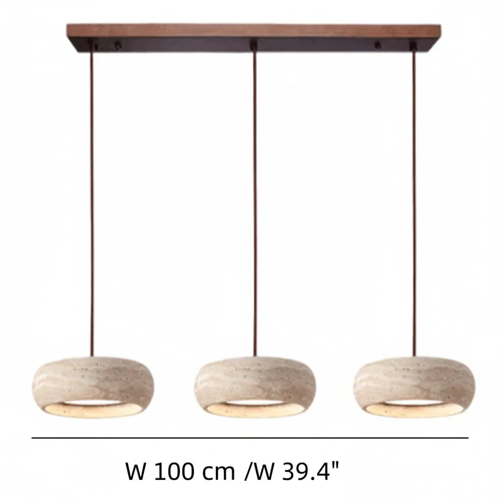 Yannick Wabi Sabi Travertine Pendant Light | Natural Stone Dining Lamp