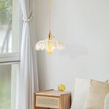 Fay Rustic Tulip Glass Pendant Light | Vintage Ribbed Glass Hanging Lamp