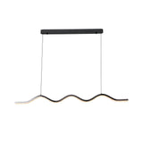 1 Light Black Wave Linear Led Pendant Light