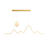 47 24 Modern Wavy Linear Moon Led Kitchen Island Pendant Light