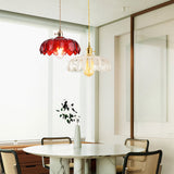 Dorian Vintage Tulip Glass Pendant Light | Floral Petal Hanging Lamp
