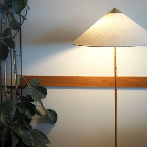 Minimalist Cone Bamboo Floor Light