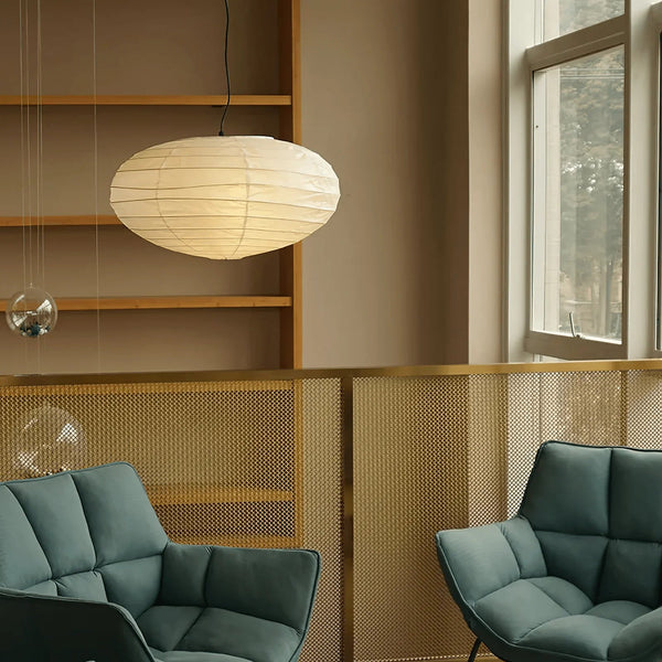 Wabi-Sabi Round Silk Pendant Light