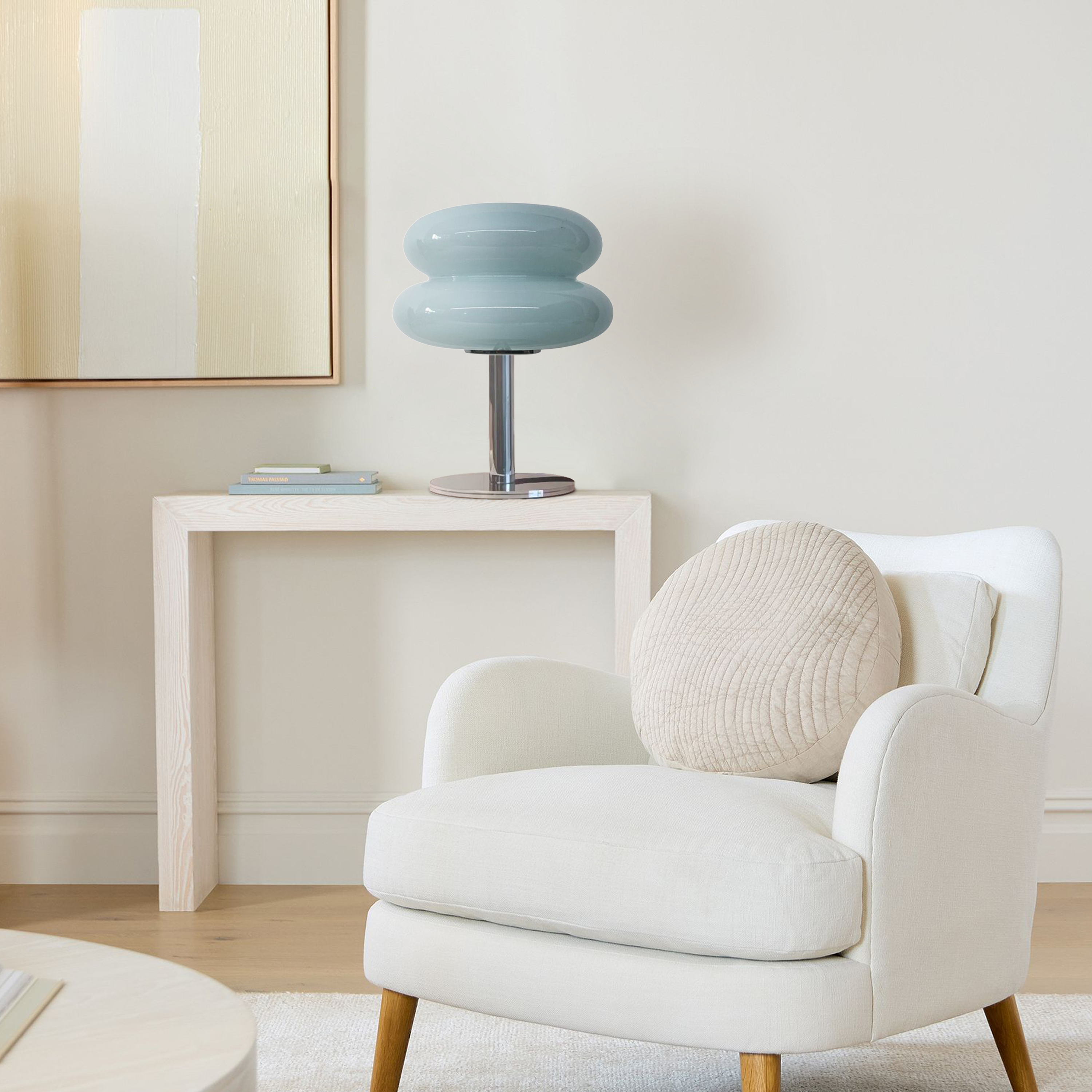 Finn Bauhaus Minimalist Glass Table Lamp | Mid-Century Modern Desk Light