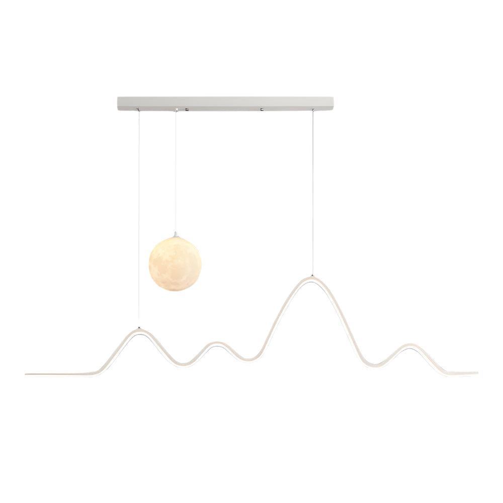 47 24 Modern Wavy Linear Moon Led Kitchen Island Pendant Light