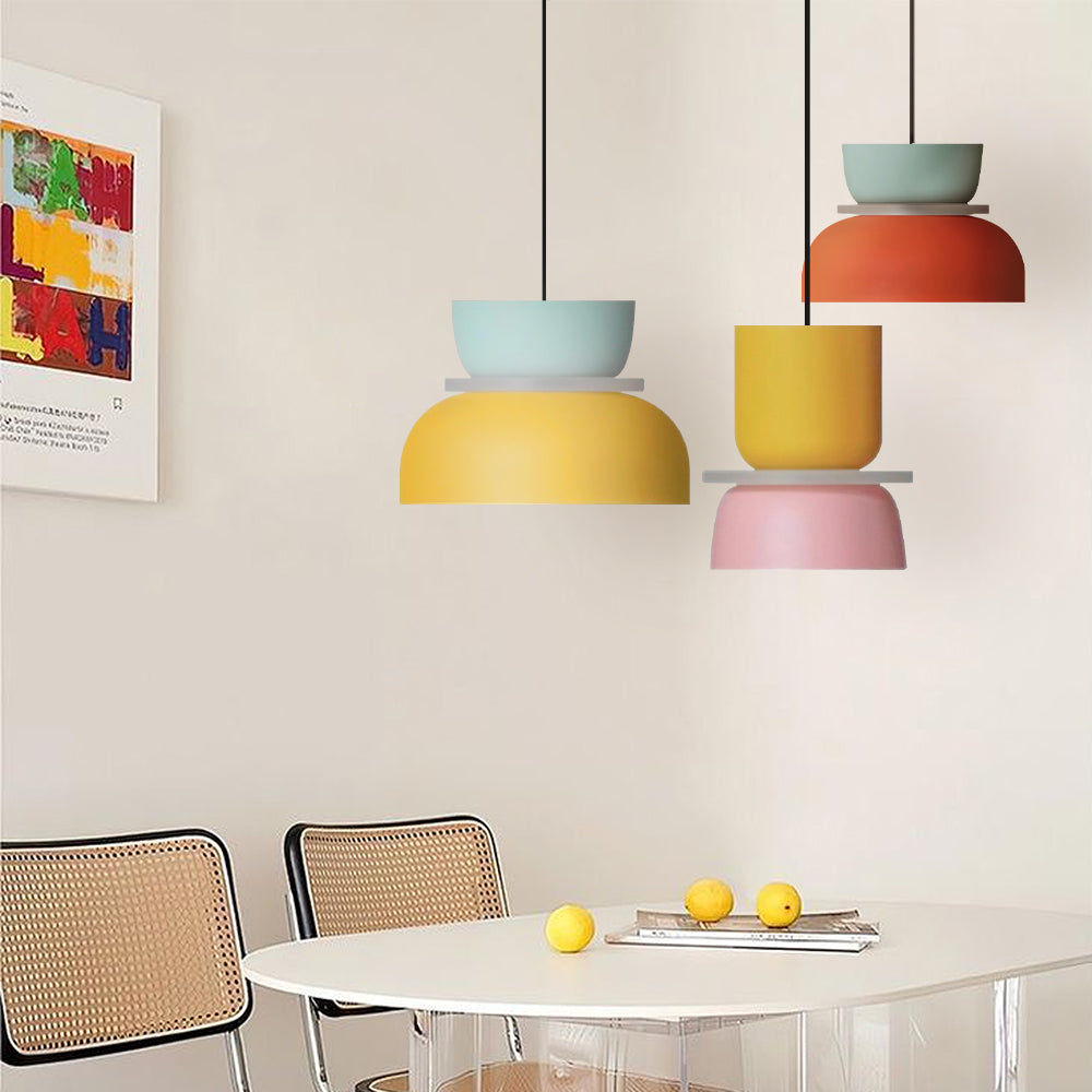 Lucie Nordic Color Block Pendant Light - Modern Minimalist Hanging Lamp