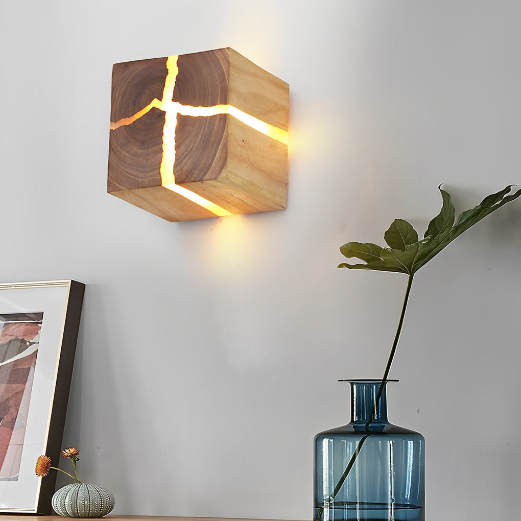 Cracked Wood Grain Design Wall Sconce Li002143