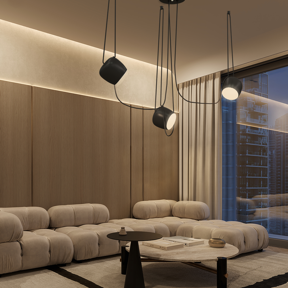 Torv, Suspension Moderne à Intensité Variable Multi-Lumière - Lustre de Style Nordique