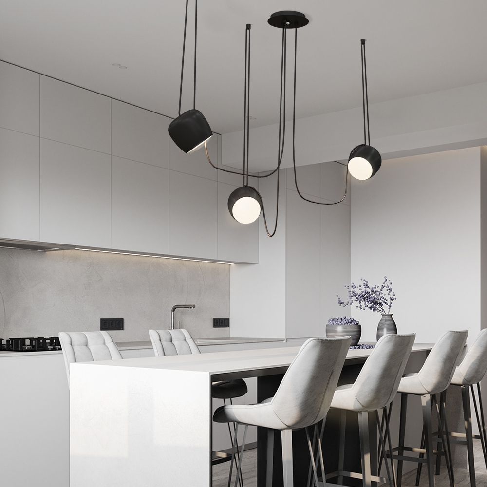 Torv, Suspension Moderne à Intensité Variable Multi-Lumière - Lustre de Style Nordique