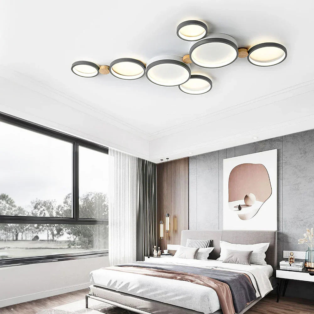 Alina Macaron Circle Array LED Ceiling Light - Modern Minimalist Flush Mount