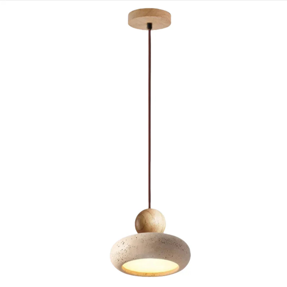 Suspension Alvione Bauhaus en travertin naturel | Luxe minimaliste