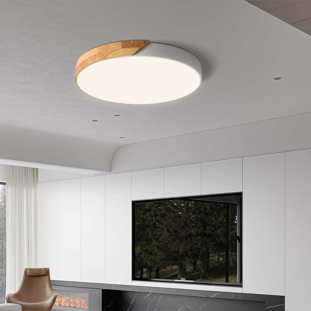 Plafonnier LED Dimmable Apollo Macaron - Rond Moderne Minimaliste Encastré