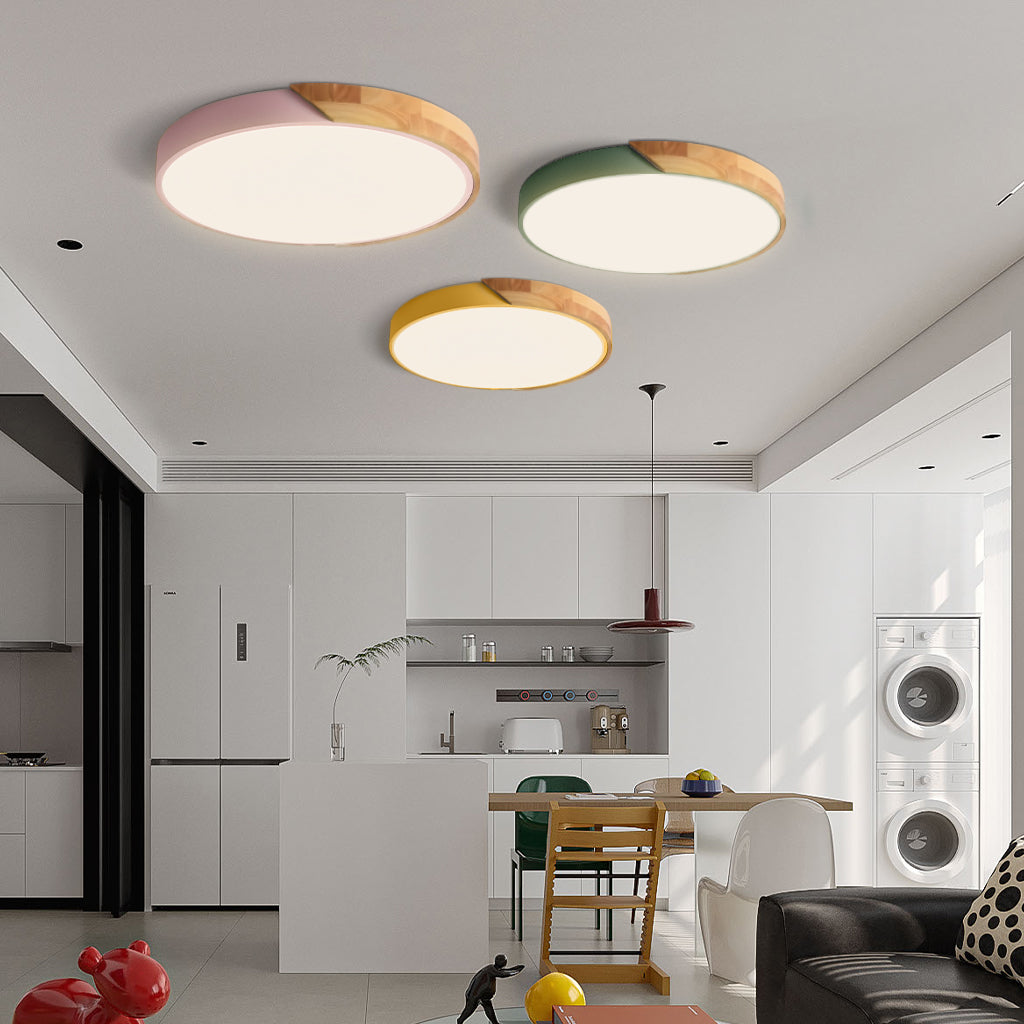 Plafonnier LED Dimmable Apollo Macaron - Rond Moderne Minimaliste Encastré