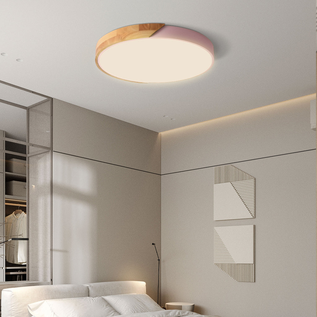 Plafonnier LED Dimmable Apollo Macaron - Rond Moderne Minimaliste Encastré