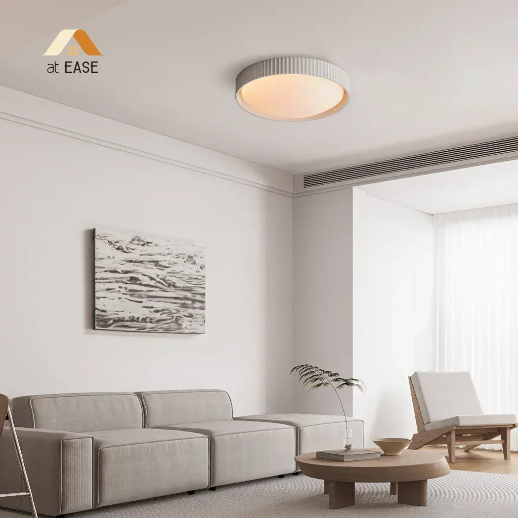 Argo Modern Concrete Flush Mount Ceiling Light - Minimalist Industrial Design