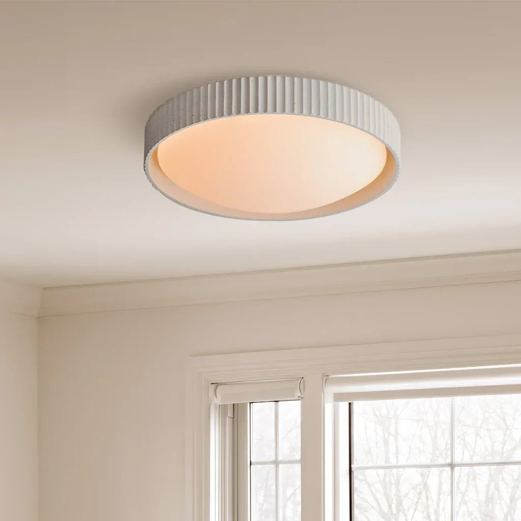 Argo Modern Concrete Flush Mount Ceiling Light - Minimalist Industrial Design