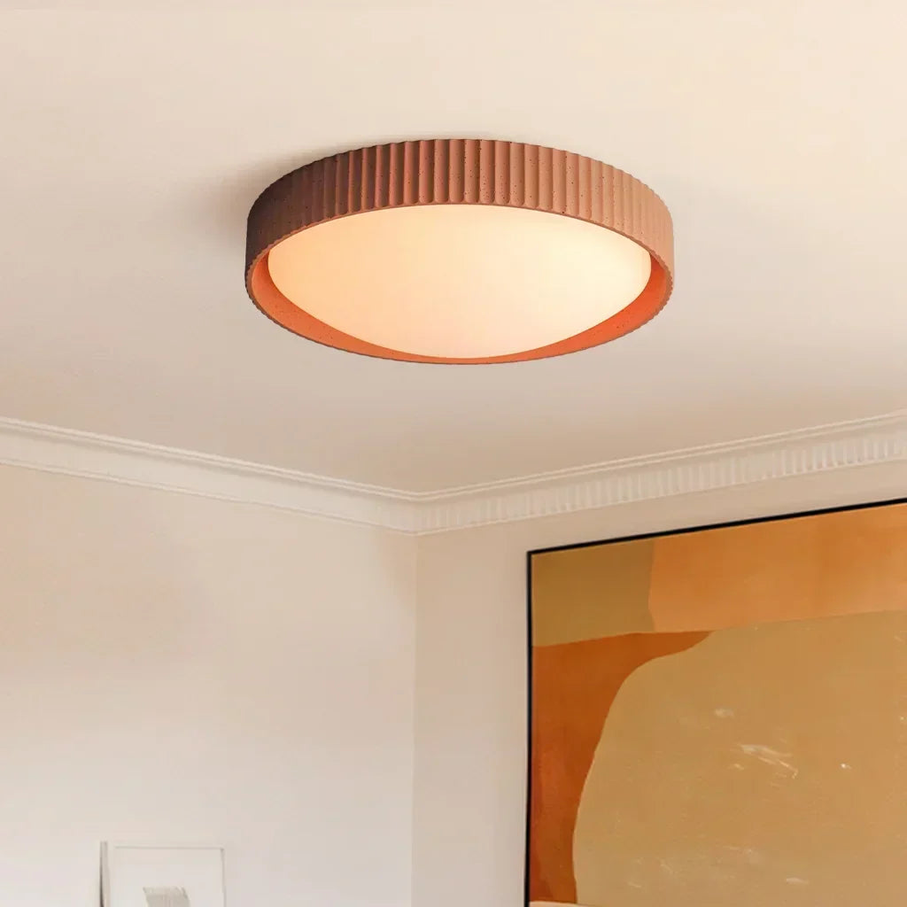 Argo Modern Concrete Flush Mount Ceiling Light - Minimalist Industrial Design