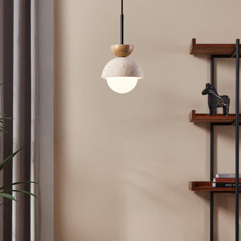 Suspension sphérique Athenis Luna Stone | Décoration moderne et minimaliste