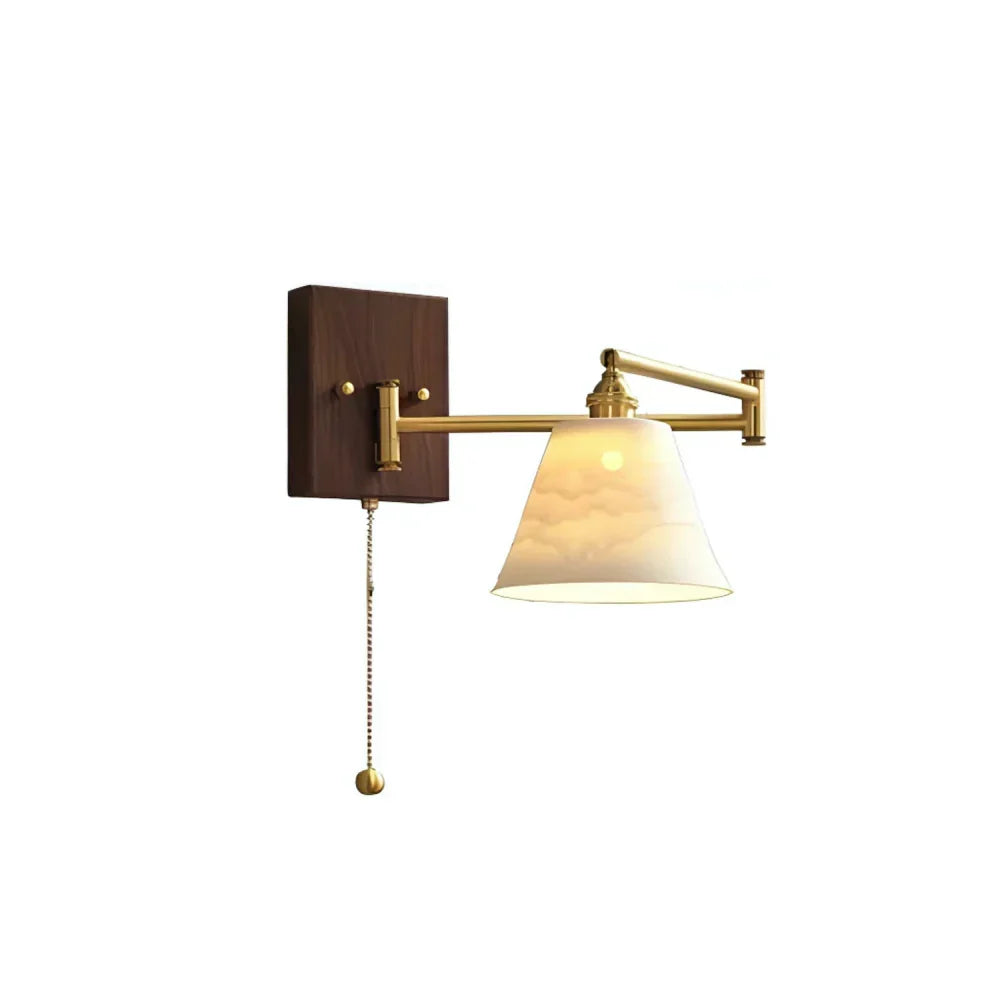 Applique murale Aurora Retro Ceramic à bras articulé | Applique murale de chevet Mid-Century