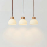 Bragi 3-Light White Ribbed Glass Pendant Lamp | Modern Dining Room Light