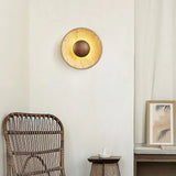 Applique Murale Ronde en Travertin Caedralis Wabi-Sabi | Applique en Pierre Naturelle