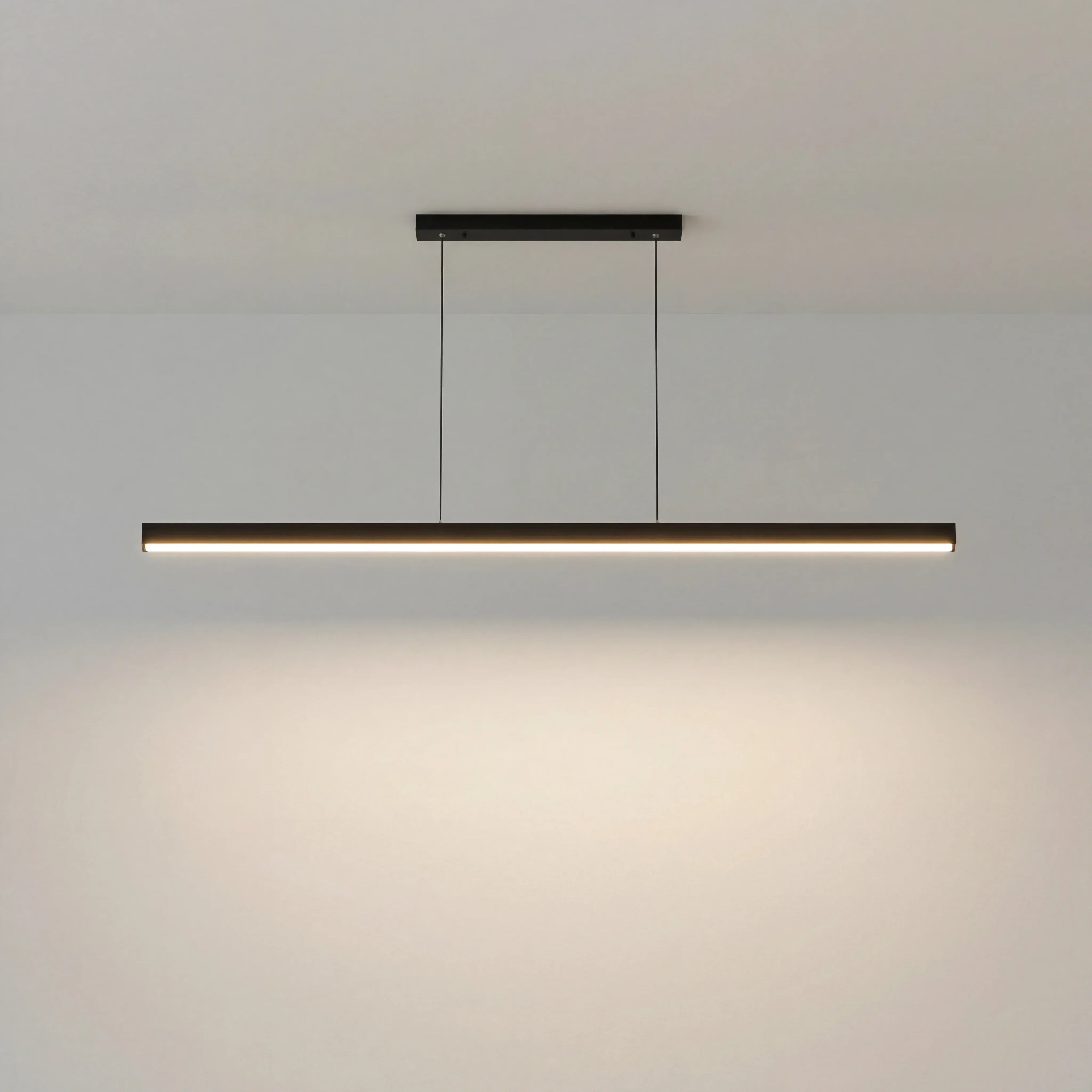 Caputo Linear LED Pendant Light - Minimalist Walnut Wood Dining Lamp