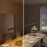 Caputo Linear LED Pendant Light - Minimalist Walnut Wood Dining Lamp