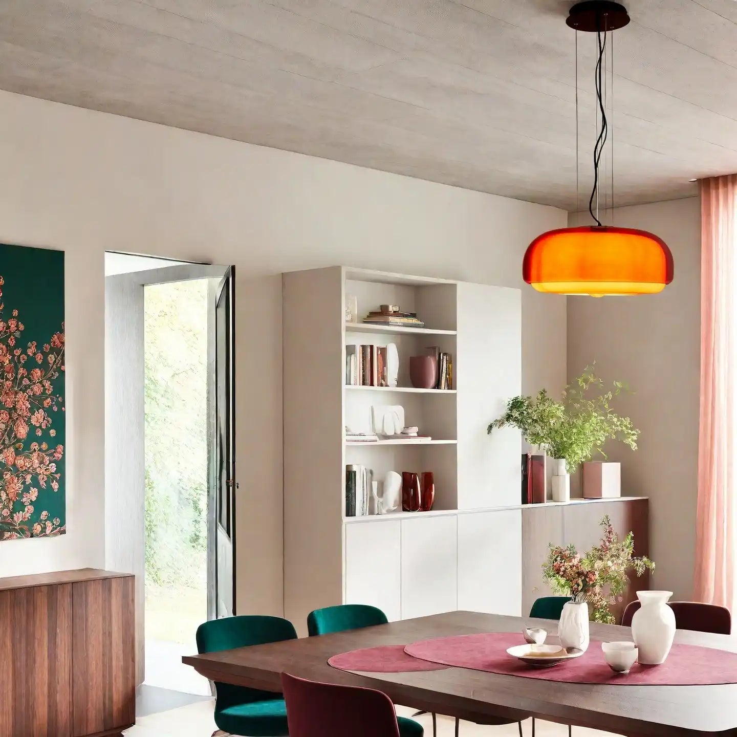 Driftelle Bauhaus Glass Pendant Light - Modern Hand-Blown Stained Glass