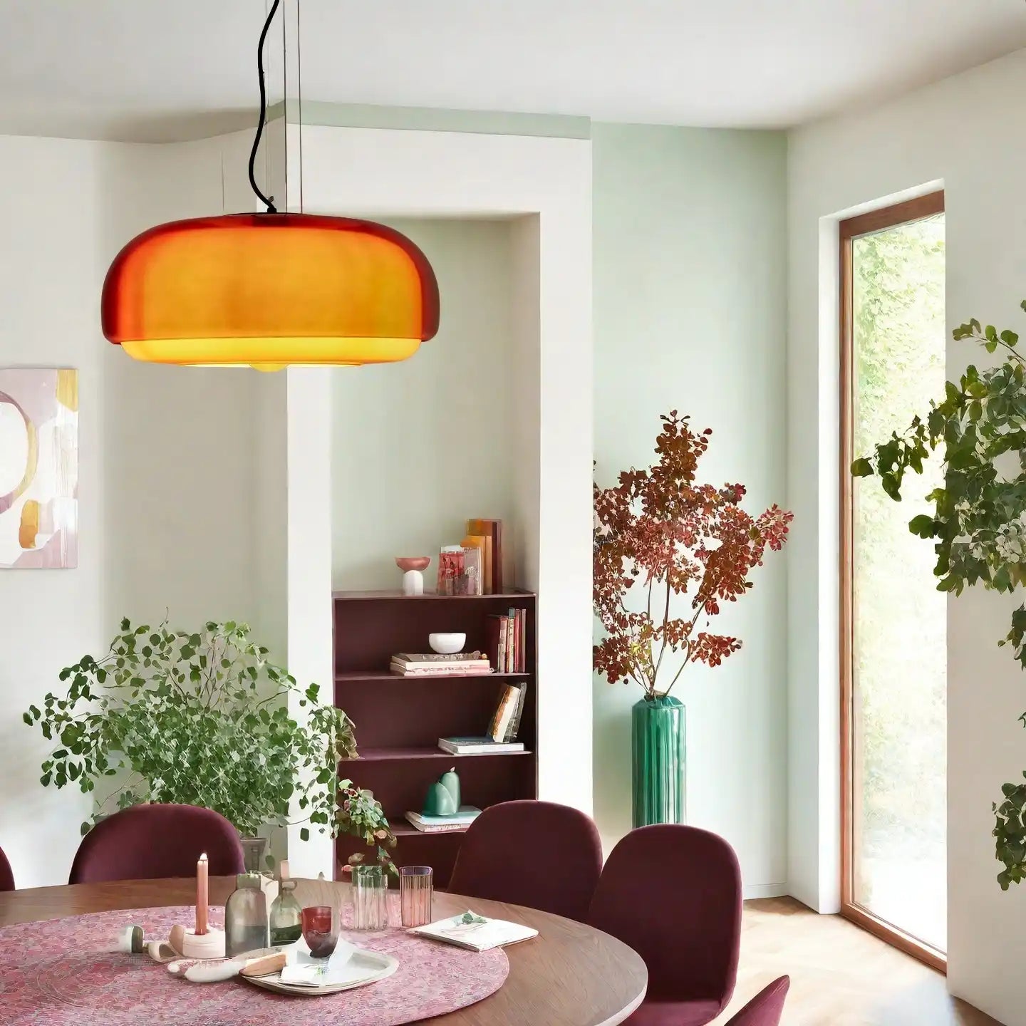 Driftelle Bauhaus Glass Pendant Light - Modern Hand-Blown Stained Glass
