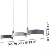 Elvra Modern Macaron 3-Head Pendant Light - Wood & Metal Nordic Style