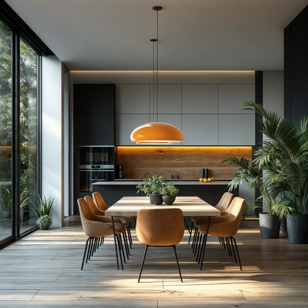 Elyndraea Nordic Bauhaus Metal Bowl Pendant Light - Modern Minimalist Decor
