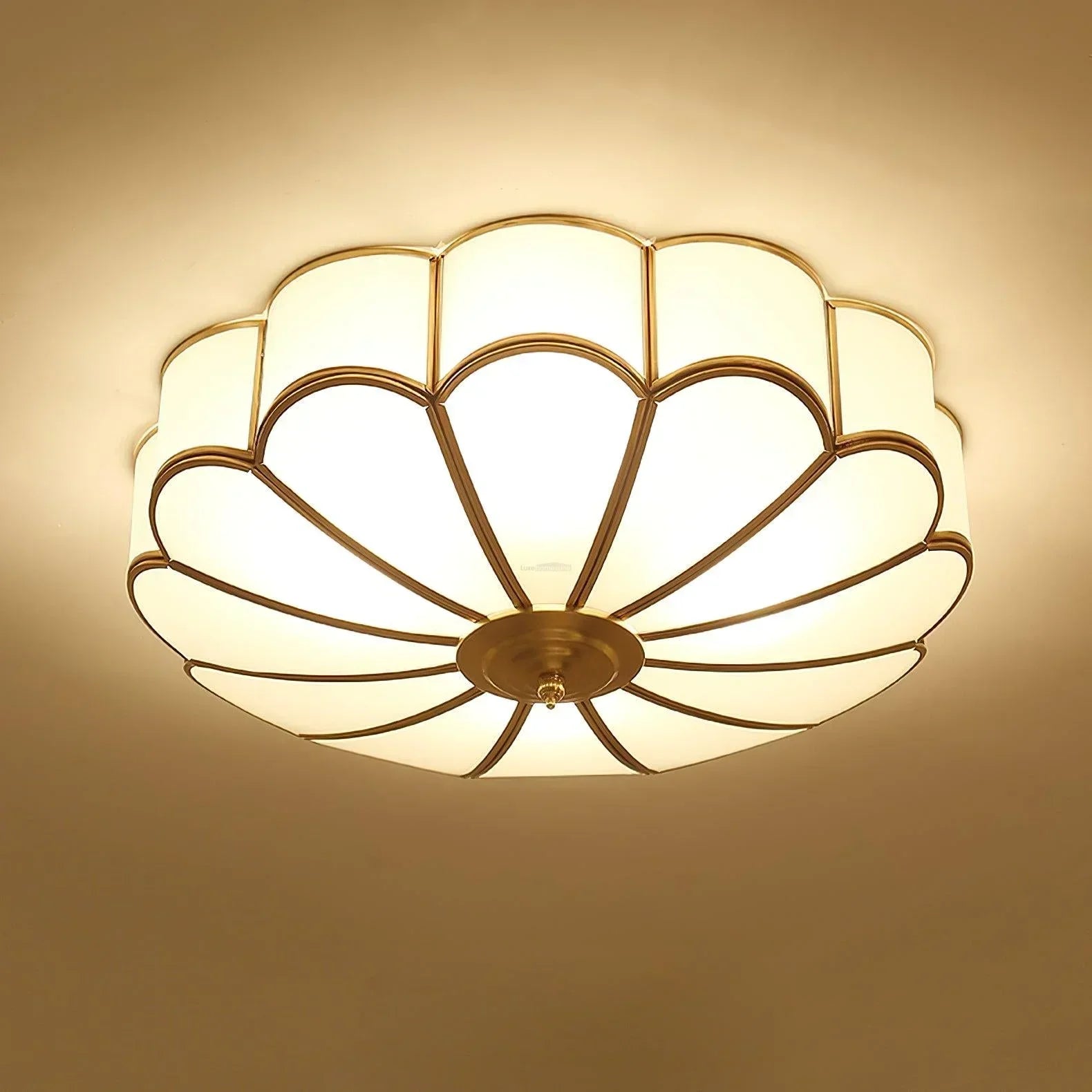 Eros Art Deco Flower Ceiling Light - Luxury Floral Flush Mount Chandelier