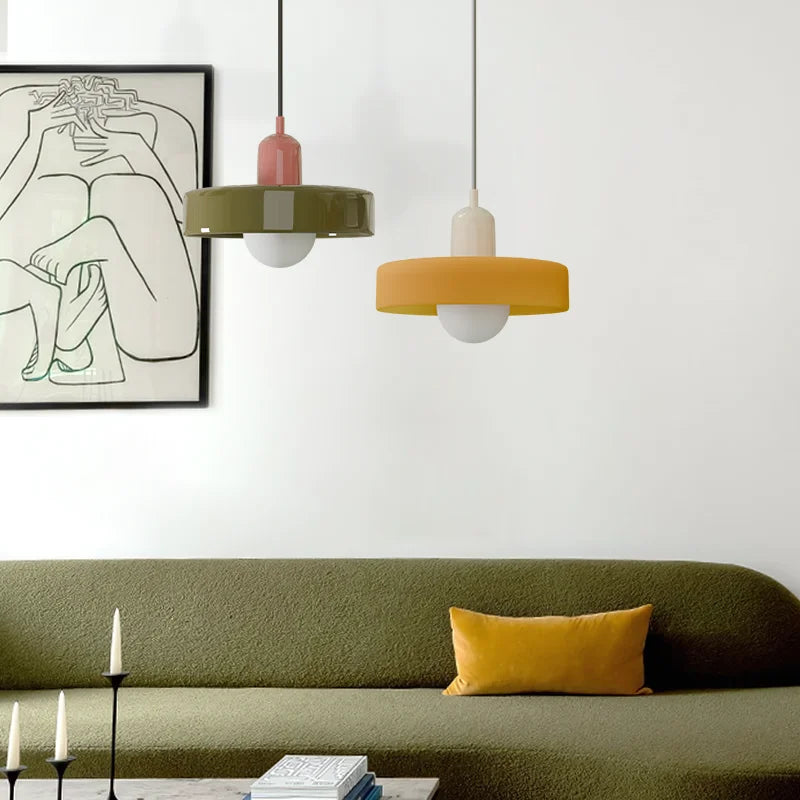 Finan Morandi Glass Disc Orb Pendant Lamp | Bauhaus Designer Lighting