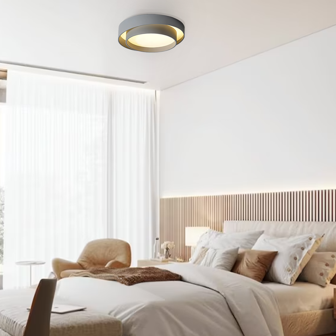 Plafonnier LED moderne Flint Disc – Luminaire encastré minimaliste