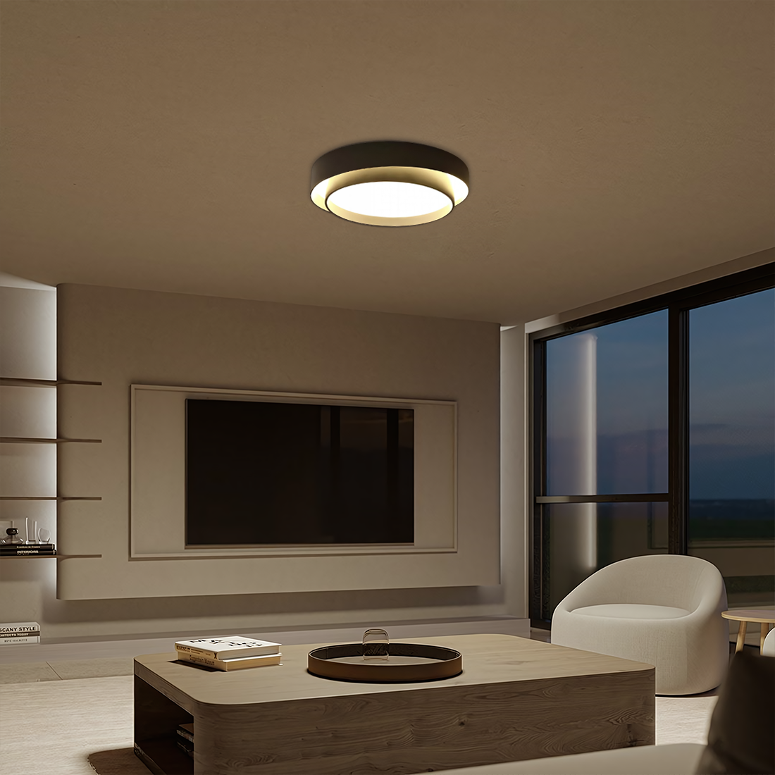 Plafonnier LED moderne Flint Disc – Luminaire encastré minimaliste