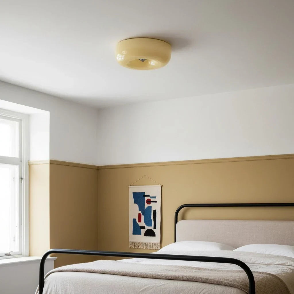 Halcyon Moderne Bauhaus Glas-Deckenleuchte | Minimalistische runde Leuchte