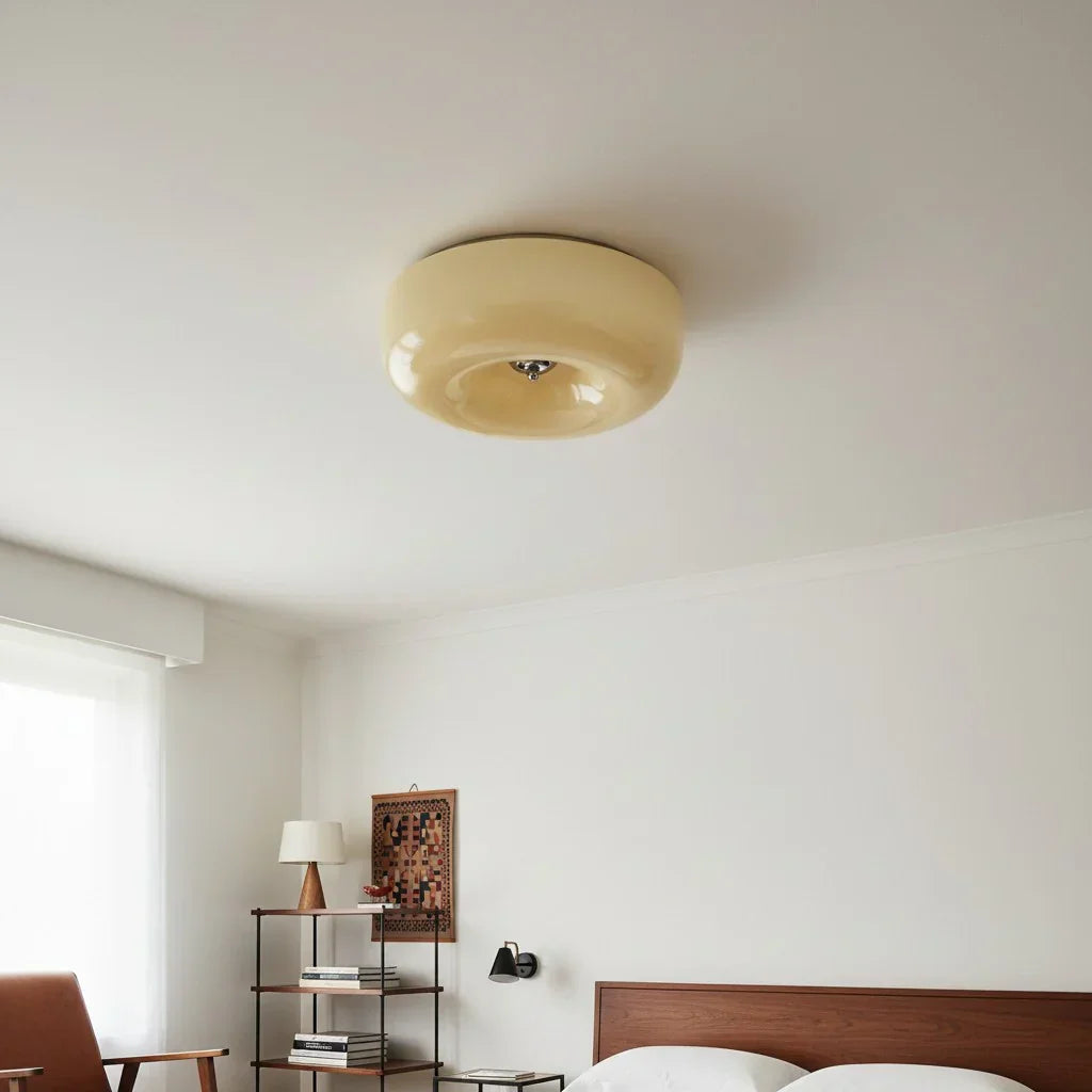 Halcyon Moderne Bauhaus Glas-Deckenleuchte | Minimalistische runde Leuchte