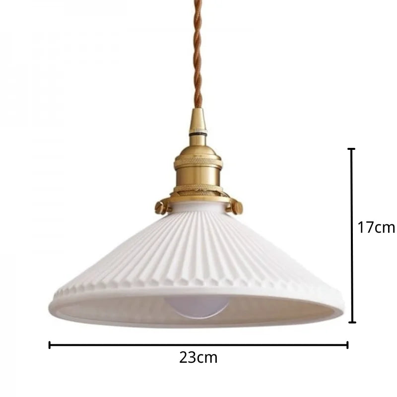 Suspension en céramique plissée Hecate | Design scandinave moderne