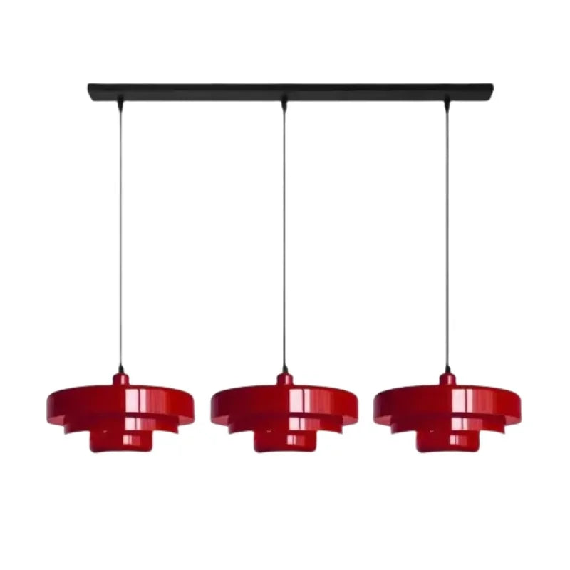 Hind Bauhaus Triple Layer Disc Pendant Light - Modern Macaron Design