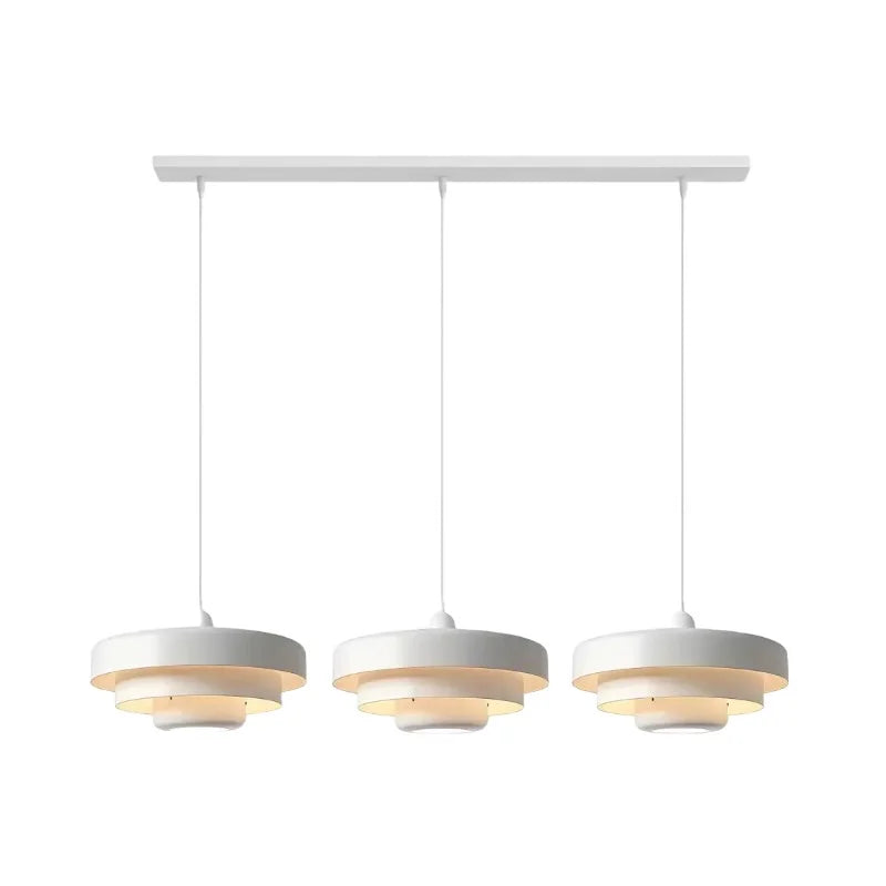 Hind Bauhaus Triple Layer Disc Pendant Light - Modern Macaron Design