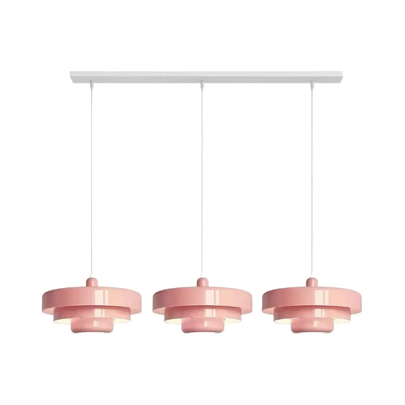 Hind Bauhaus Triple Layer Disc Pendant Light - Modern Macaron Design