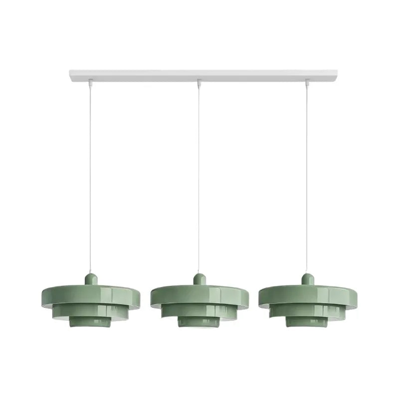 Hind Bauhaus Triple Layer Disc Pendant Light - Modern Macaron Design