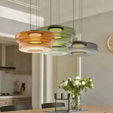 Jonas Nordic Glass Pendant Light - Modern 3-Layer Disc Chandelier