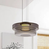 Jonas Nordic Glass Pendant Light - Modern 3-Layer Disc Chandelier